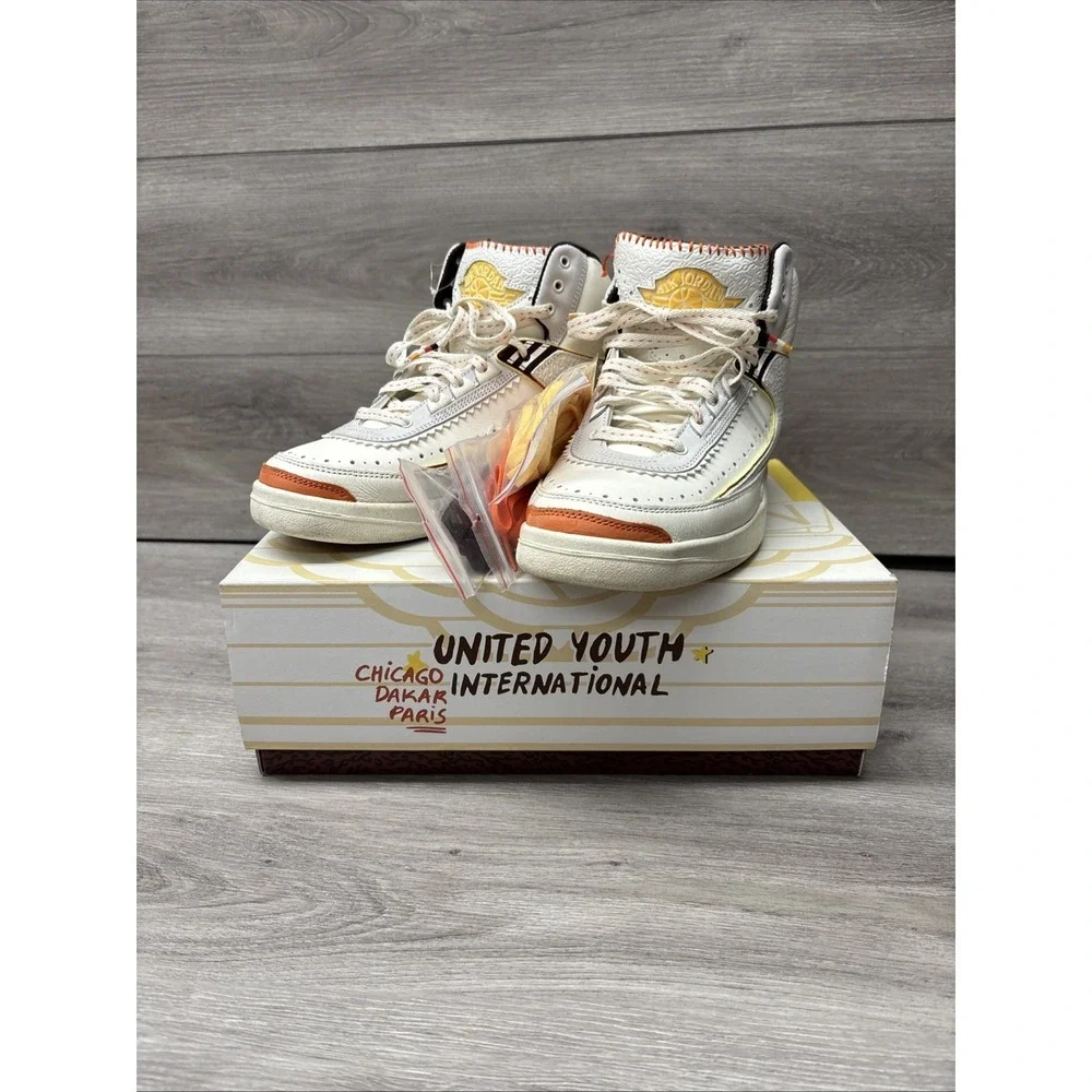 New Men's Jordan 2 Retro SP Maison Chateau Rouge Sail/Citron Pulse Size 9